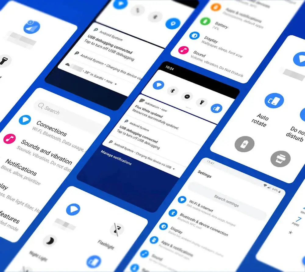 Screenshot of the Flux White - Substratum Theme app