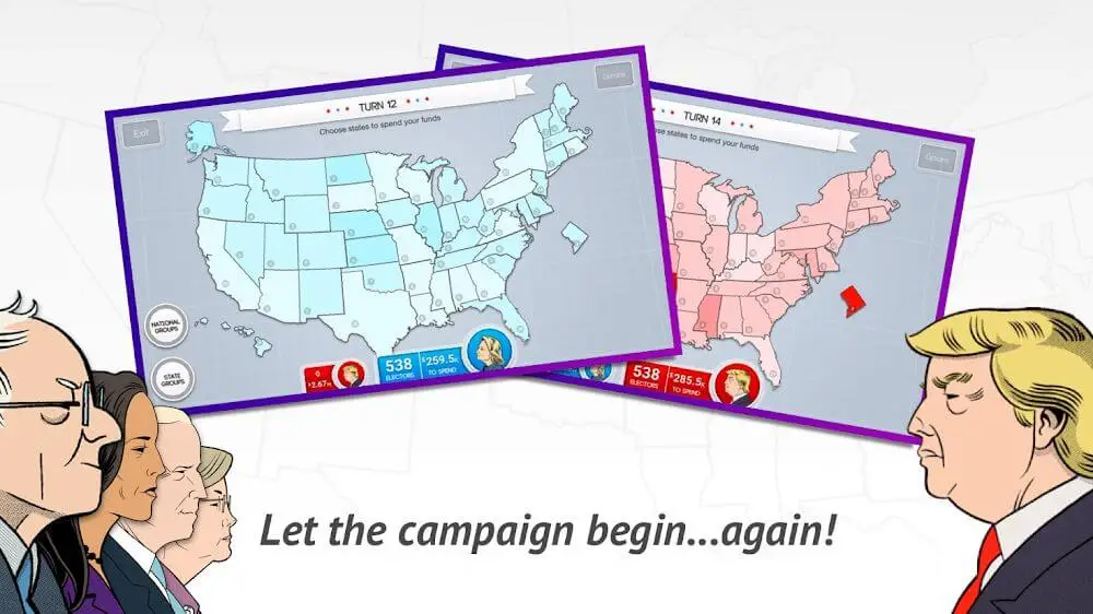 Screenshot of the 270 | Two Seventy US Election game