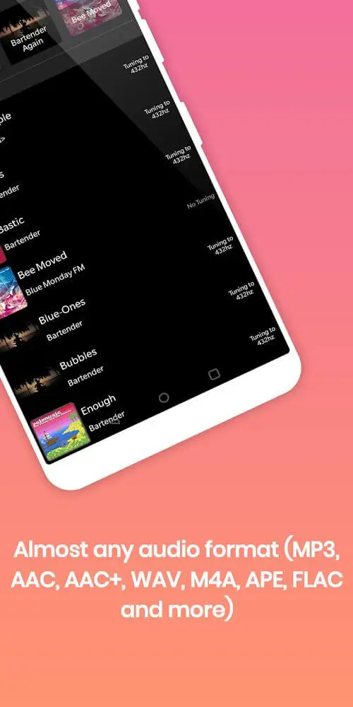 Screenshot of the 528 Player Pro app
