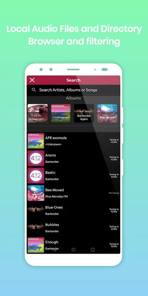 Screenshot of the 528 Player Pro app