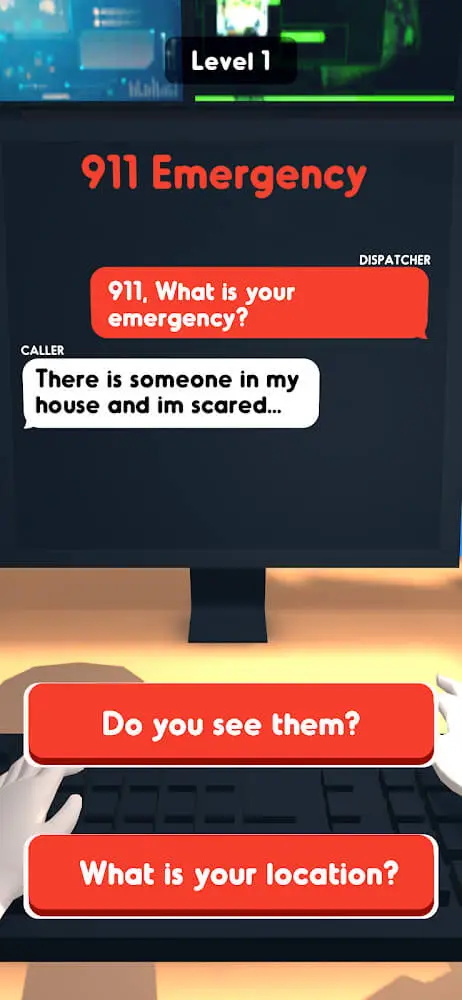 Screenshot of the 911 Emergency Dispatcher app