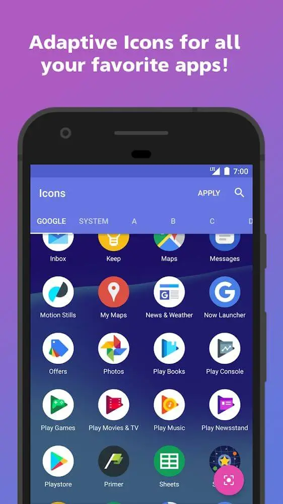 Screenshot of the AdaptivePack app