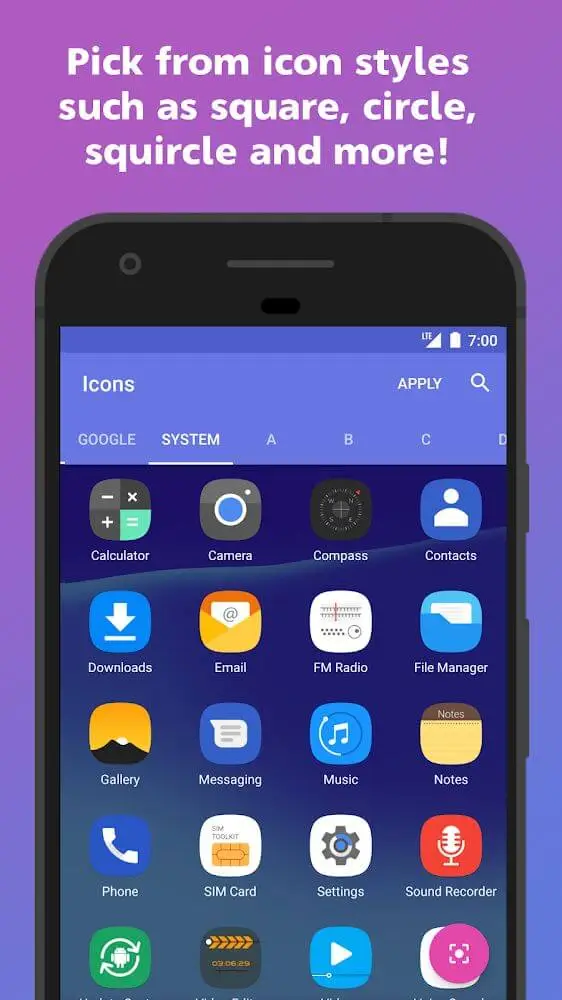 Screenshot of the AdaptivePack app