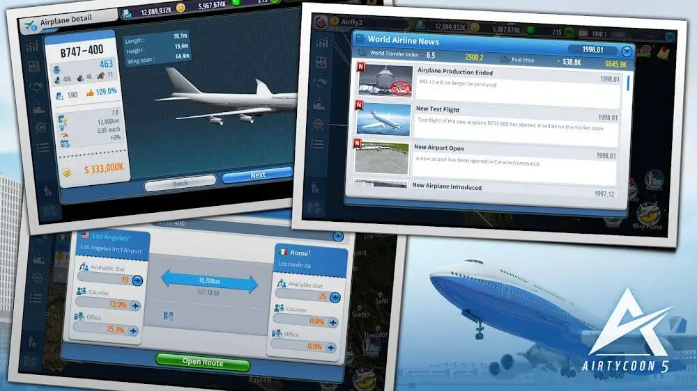 Screenshot of the AirTycoon 5 game