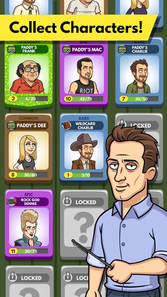 Screenshot of the Always Sunny: Gang Goes Mobile app