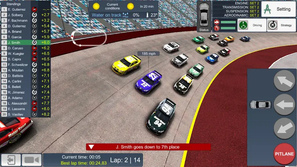 Screenshot of the American Speedway Manager game