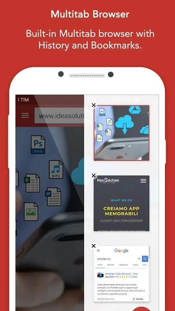 Screenshot of the Amerigo app