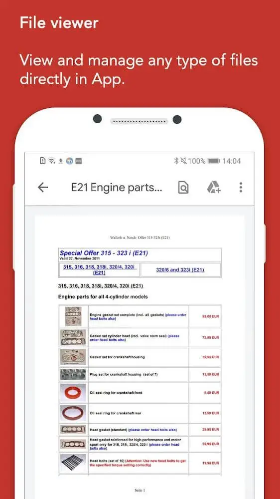 Screenshot of the Amerigo app