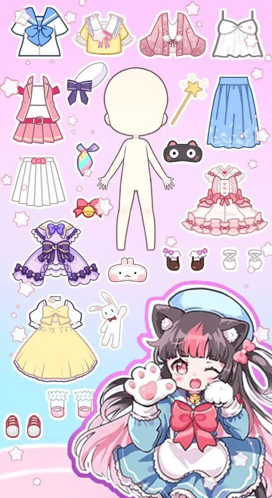 Screenshot of the Anime Doll Dress Up Games app
