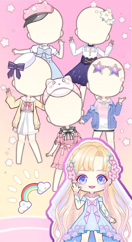 Screenshot of the Anime Doll Dress Up Games app