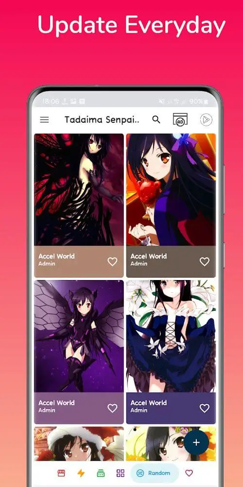 Screenshot of the Anime Wallpaper app
