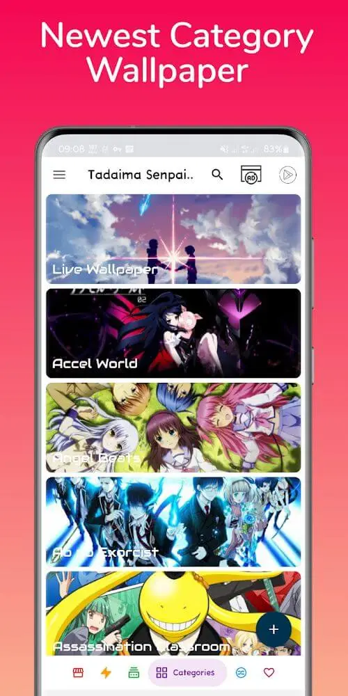 Screenshot of the Anime Wallpaper app