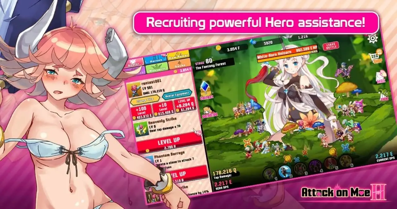 Screenshot of the Attack On Moe H game