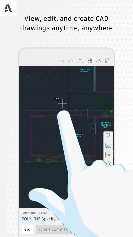 Screenshot of the AutoCAD app