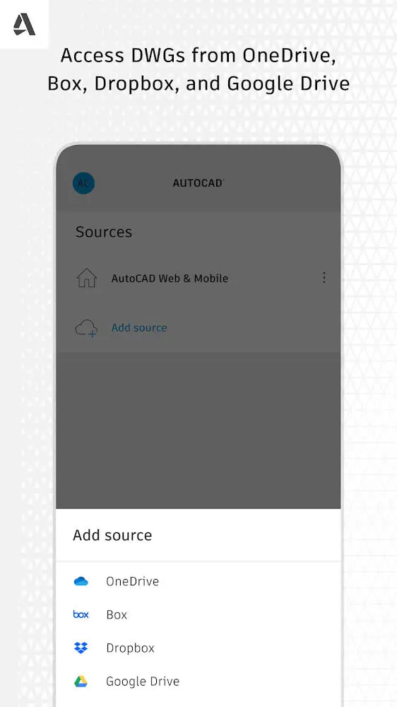 Screenshot of the AutoCAD app
