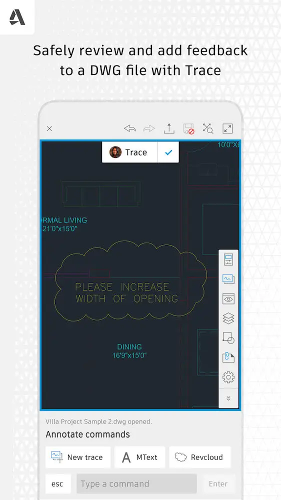 Screenshot of the AutoCAD app