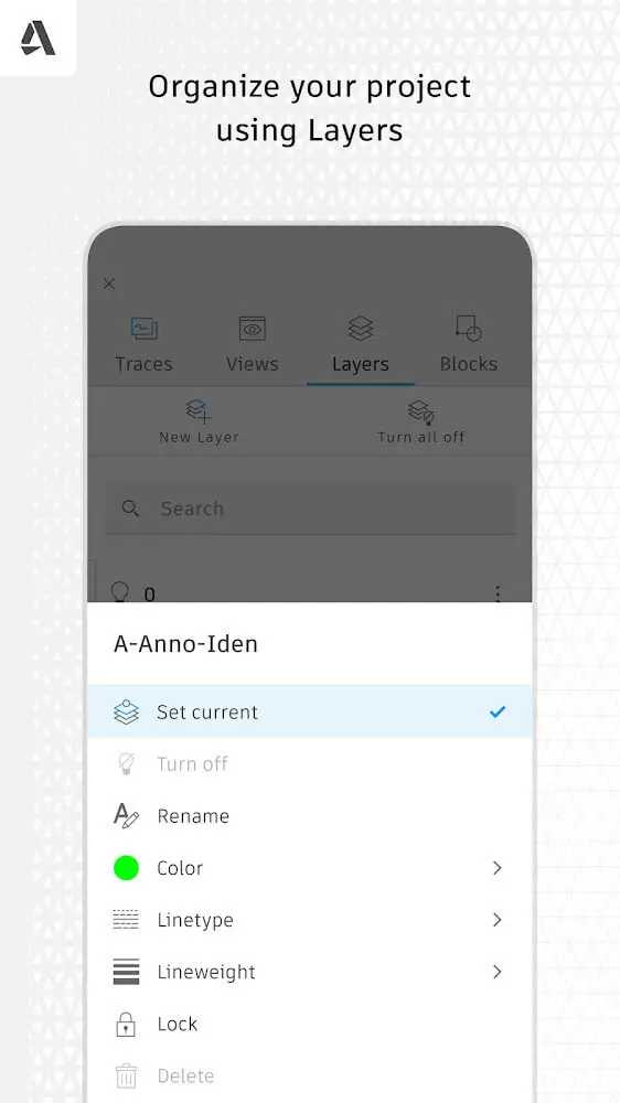 Screenshot of the AutoCAD app