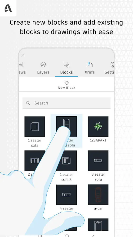 Screenshot of the AutoCAD app