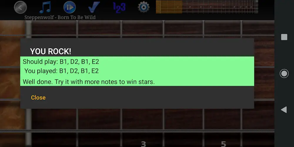 Screenshot of the Bass Guitar Tutor Pro game
