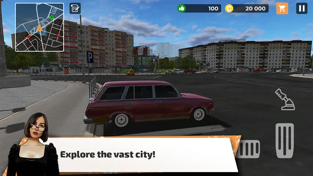 Screenshot of the Big City Wheels - Courier Simulator game