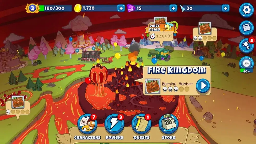 Screenshot of the Bloons Adventure Time TD game