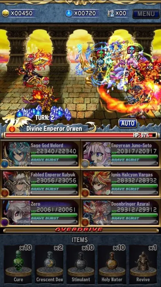 Screenshot of the Brave Frontier app