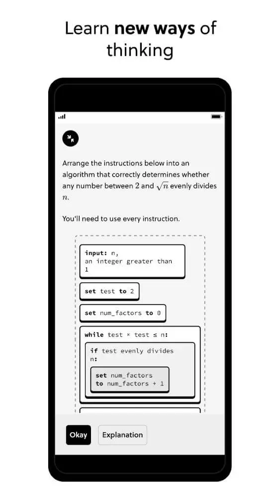Screenshot of the Brilliant app