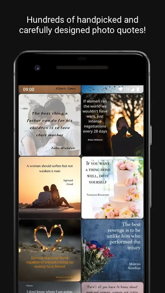 Screenshot of the Brilliant Quotes app