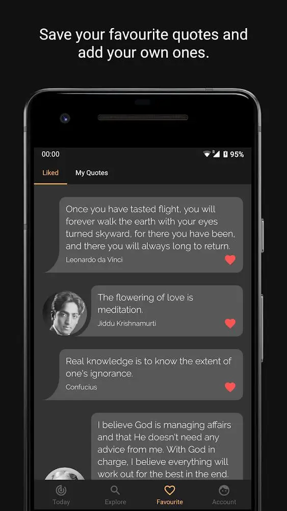 Screenshot of the Brilliant Quotes app