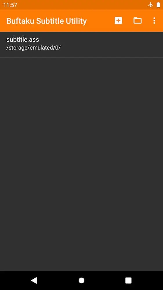 Screenshot of the Buftaku Subtitle Editor app