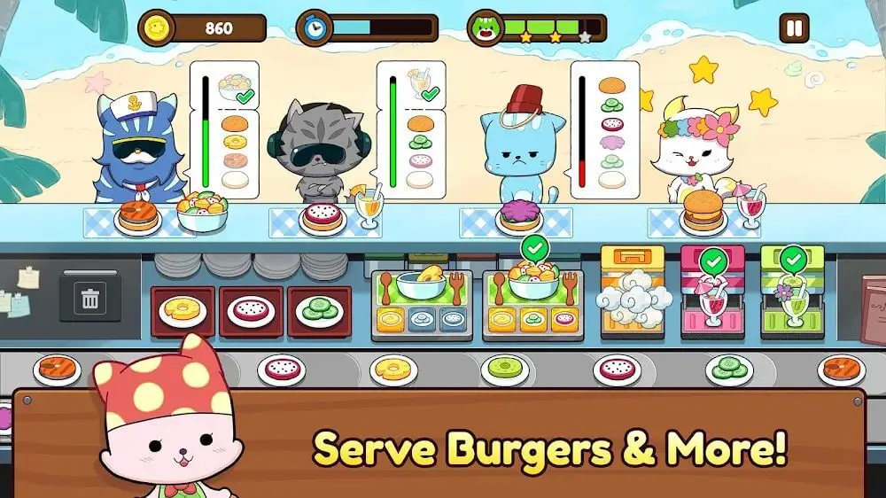 Screenshot of the Burger Cats game