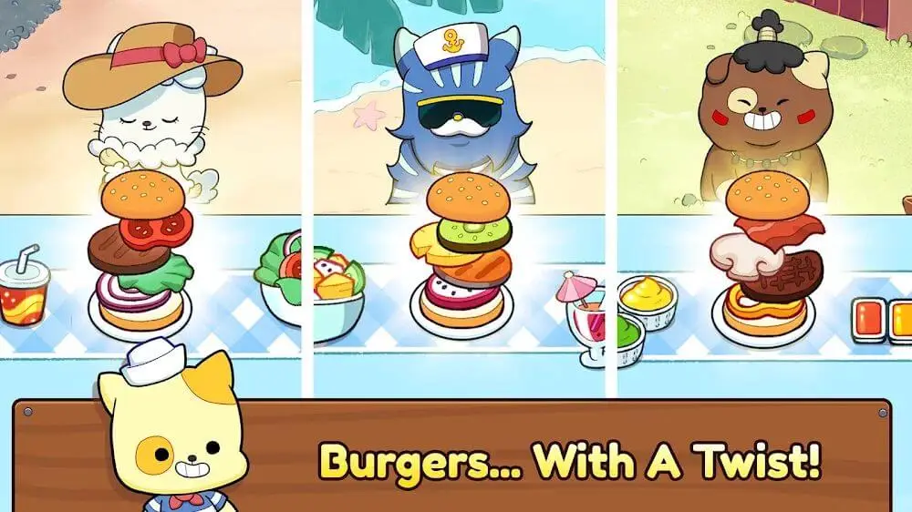 Screenshot of the Burger Cats game