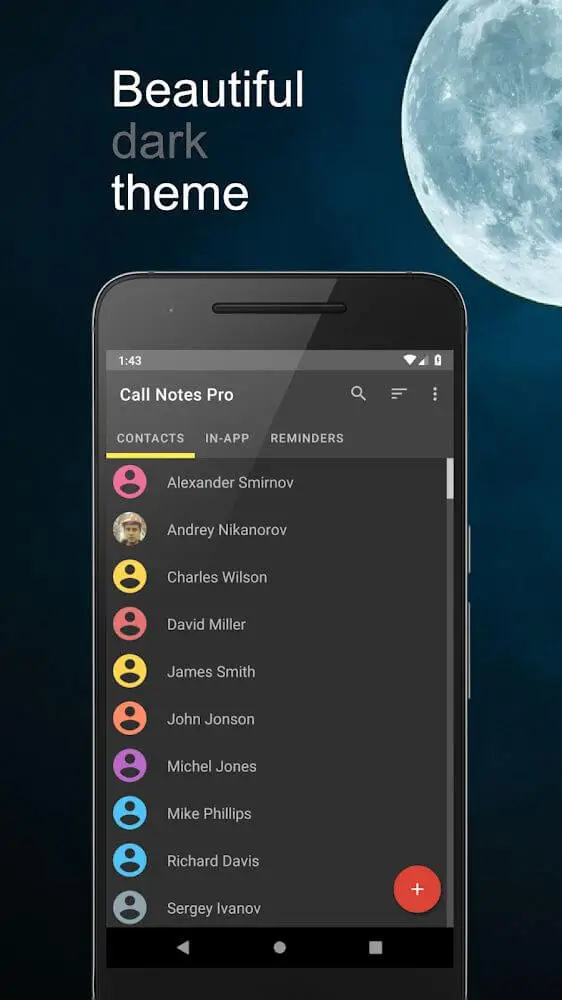 Screenshot of the Call Notes Pro app