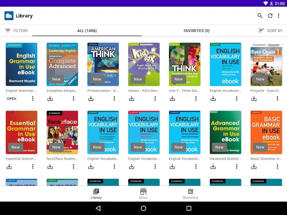 Screenshot of the Cambridge Bookshelf game