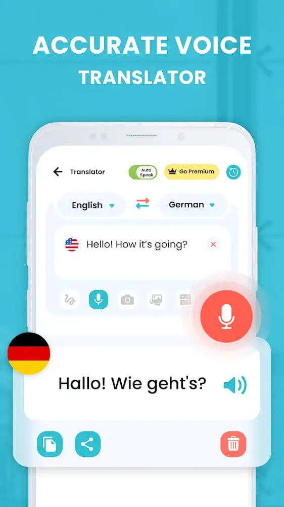 Screenshot of the Camera Translator app