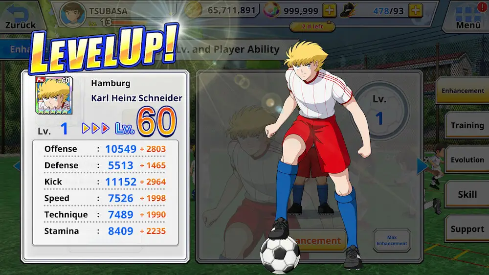Screenshot of the Captain Tsubasa ZERO game
