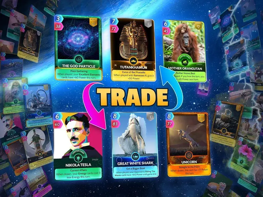Screenshot of the Cards, Universe & Everything game
