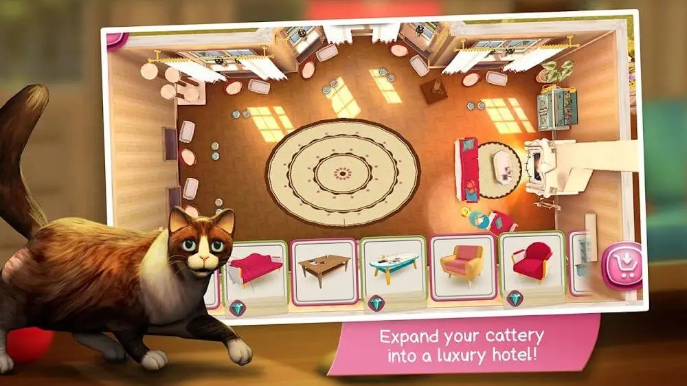 Screenshot of the CatHotel game