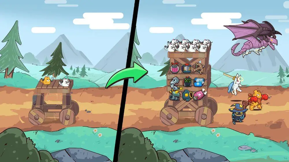 Screenshot of the CatnRobot Idle Defense Grow TD game