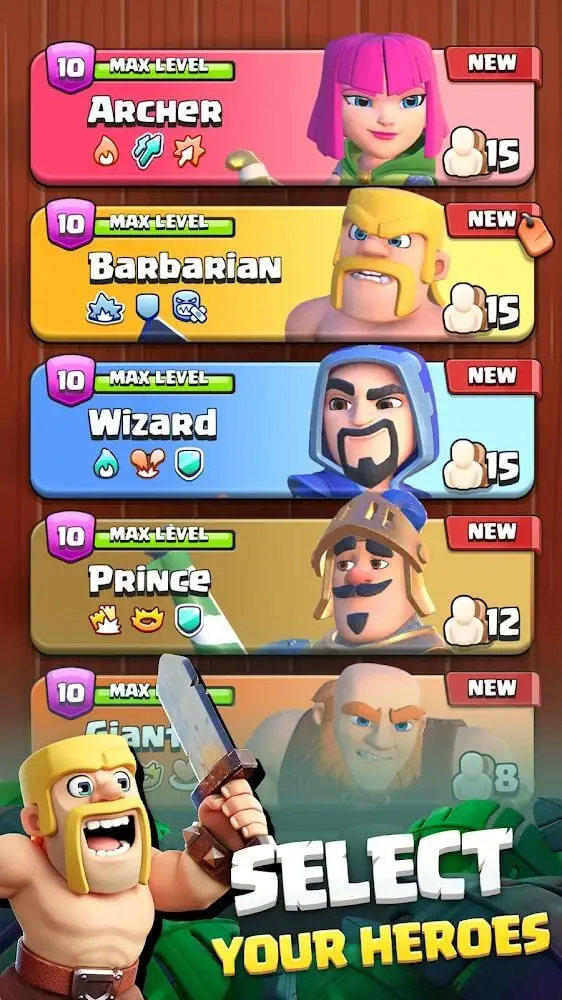 Screenshot of the Clash Quest app