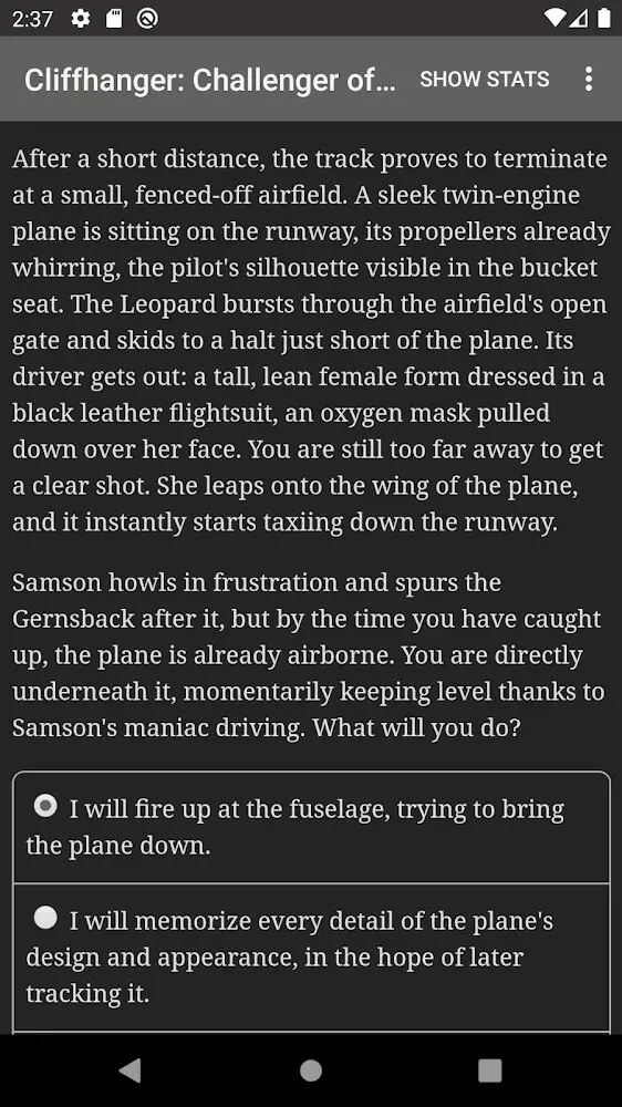 Screenshot of the Cliffhanger: Challenger of Tomorrow app