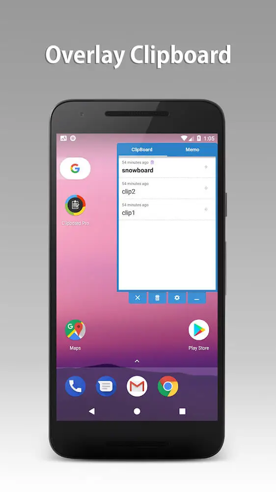 Screenshot of the Clipboard Pro app