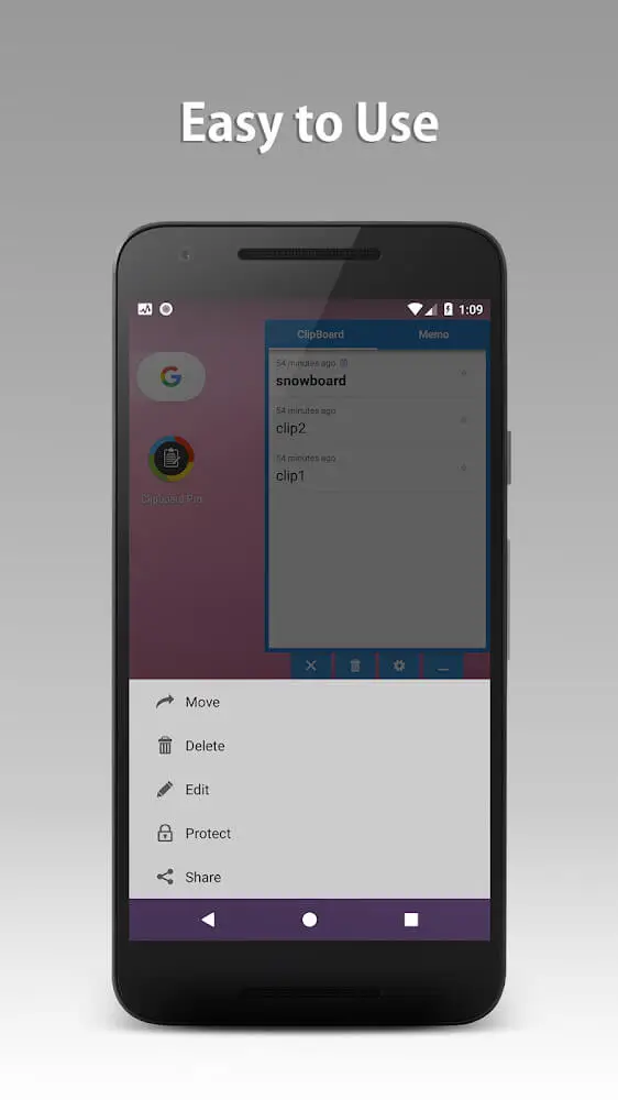 Screenshot of the Clipboard Pro app