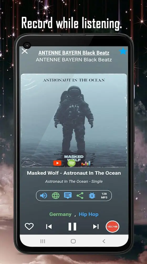 Screenshot of the Cloud Radio Pro app