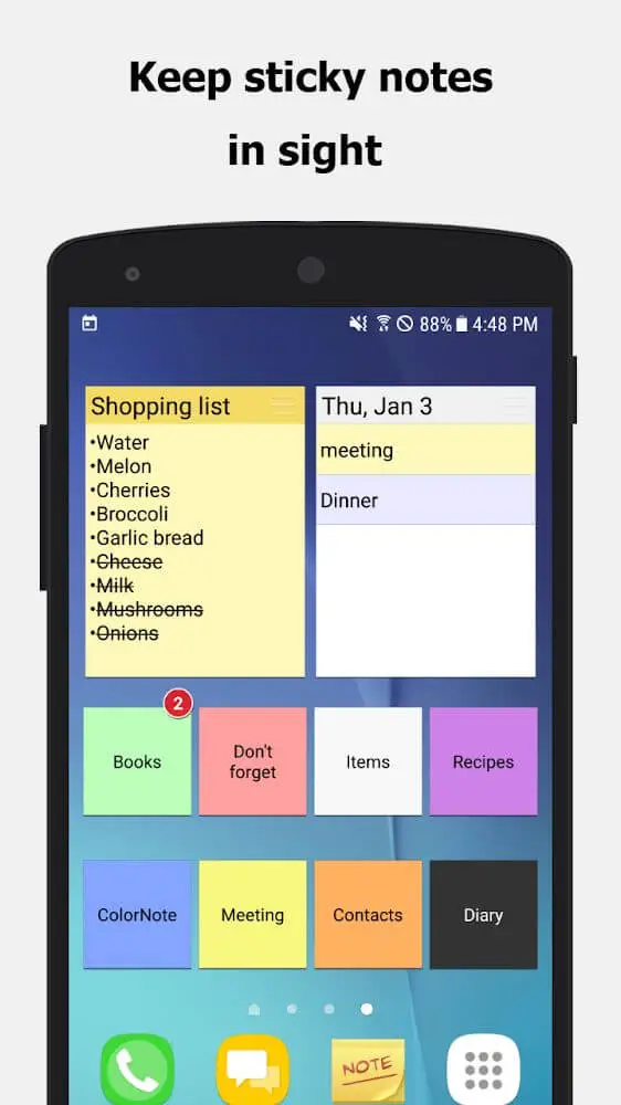 Screenshot of the ColorNote Notepad Notes app
