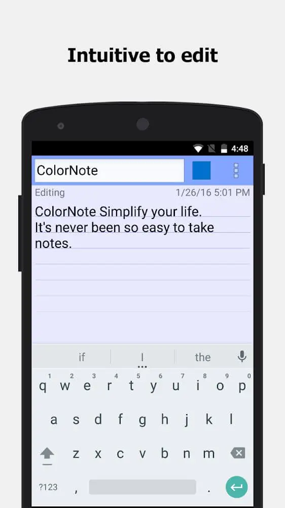 Screenshot of the ColorNote Notepad Notes app