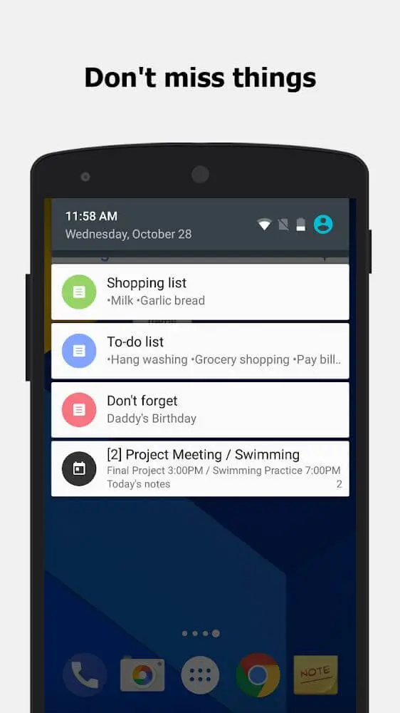 Screenshot of the ColorNote Notepad Notes app
