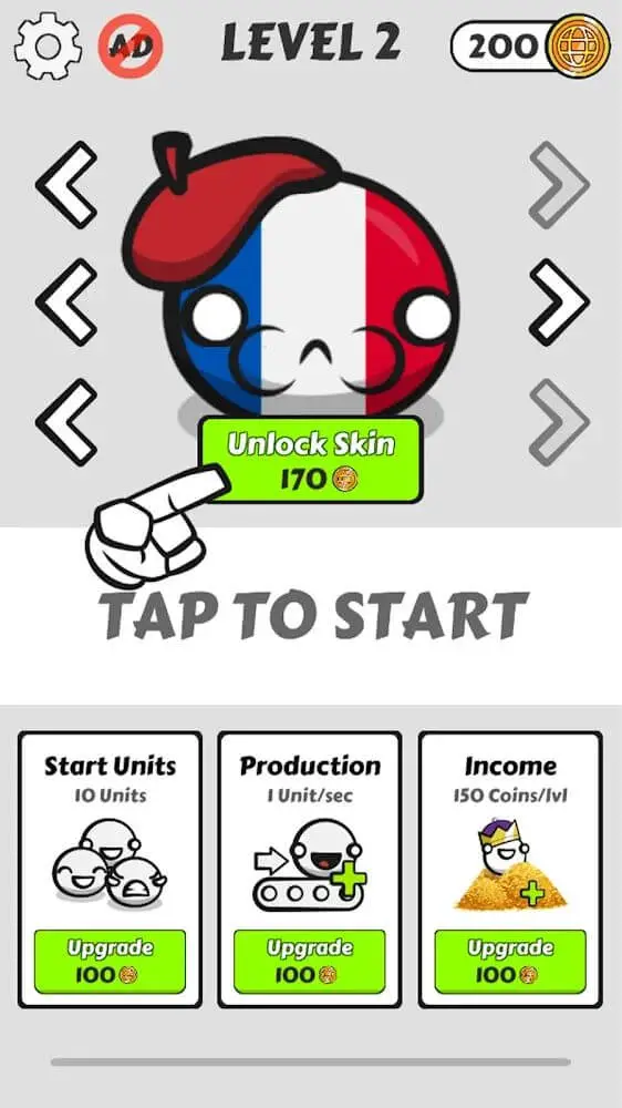 Screenshot of the Country Balls Io: Battle Arena app