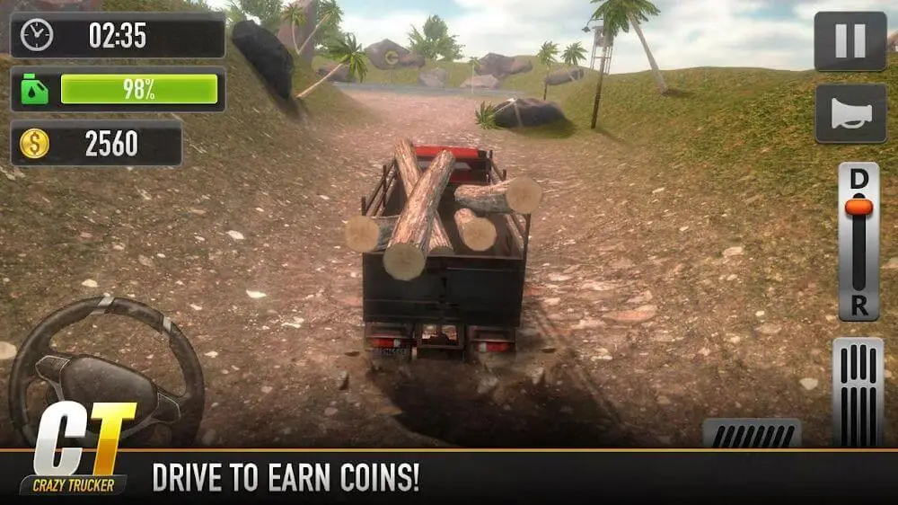 Screenshot of the Crazy Trucker game