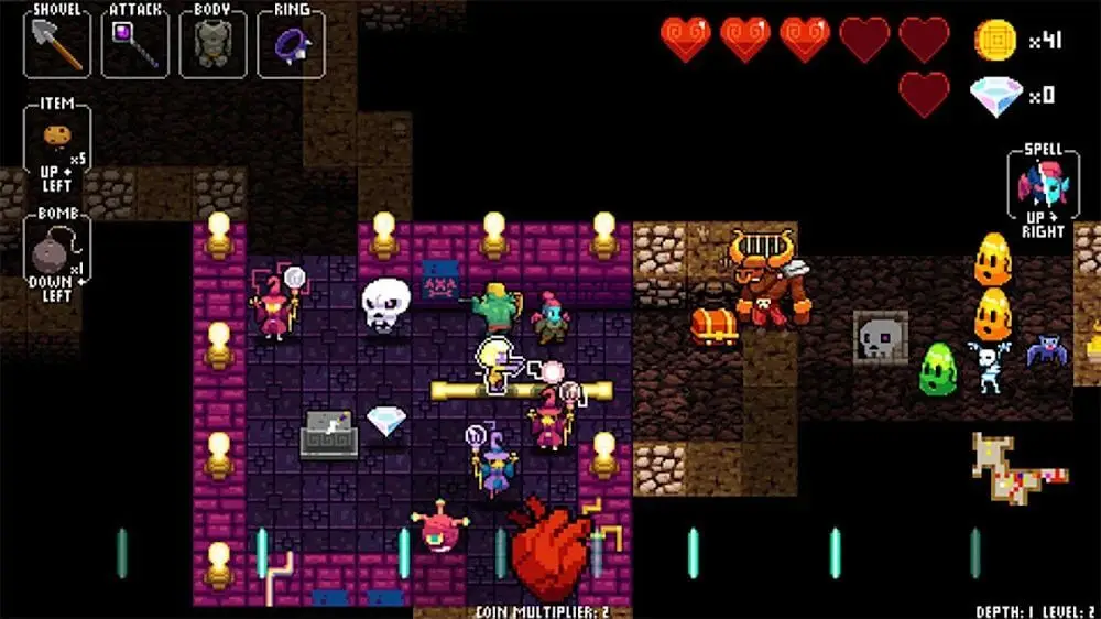 Screenshot of the Crypt of the NecroDancer game